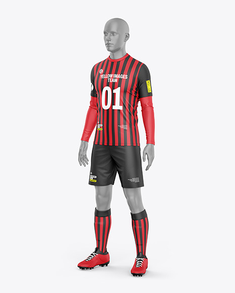 Soccer Kit w/ Mannequin Mockup - Half Side View