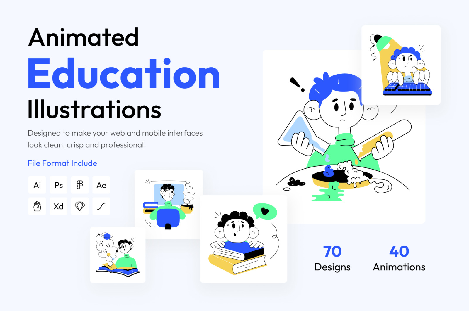 Animated Education Illustration Set Animated Education Illustration Set
