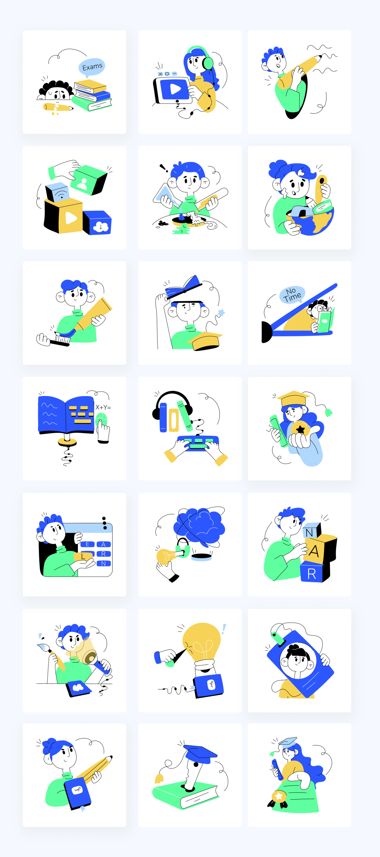 Animated Education Illustration Set Animated Education Illustration Set