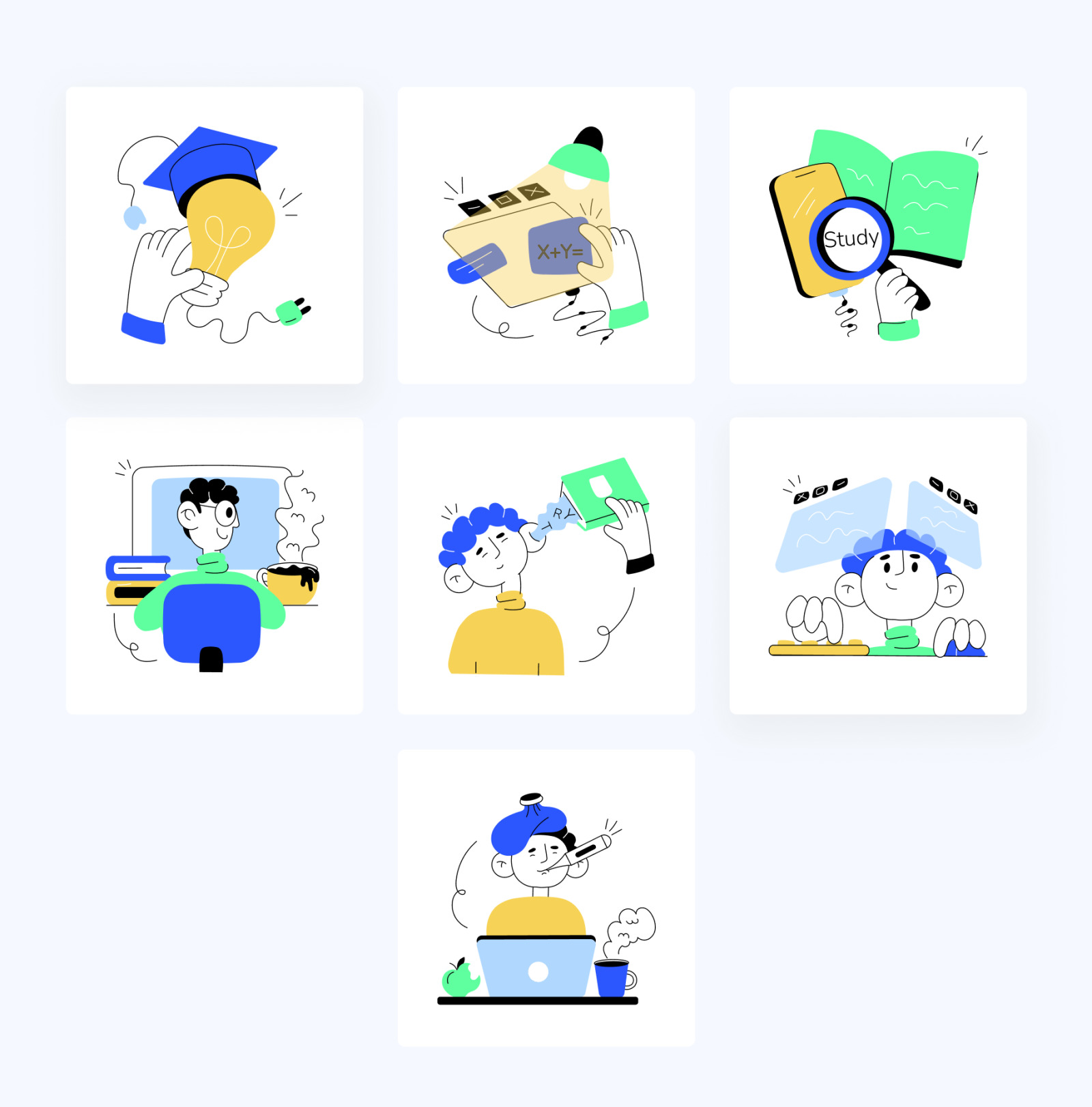 Animated Education Illustration Set Animated Education Illustration Set