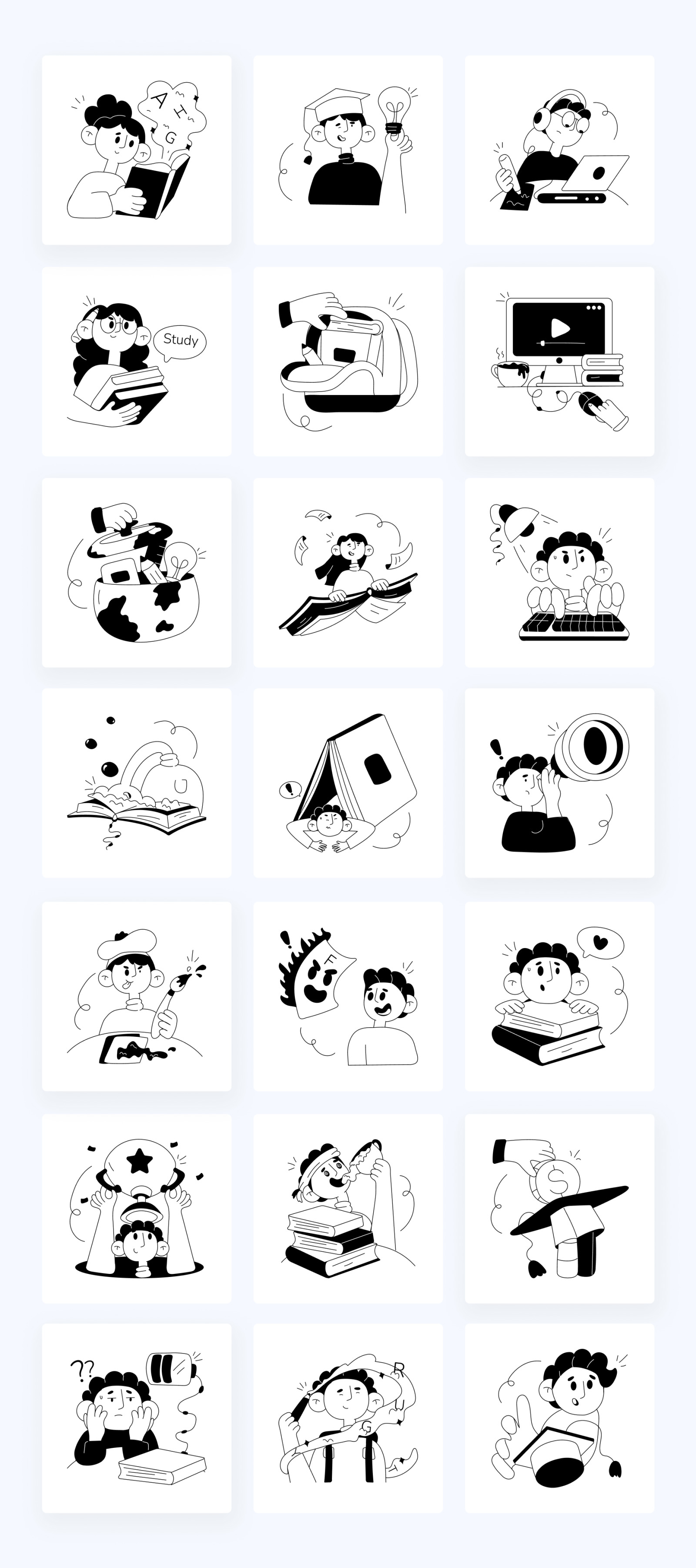 Animated Education Illustration Set Animated Education Illustration Set