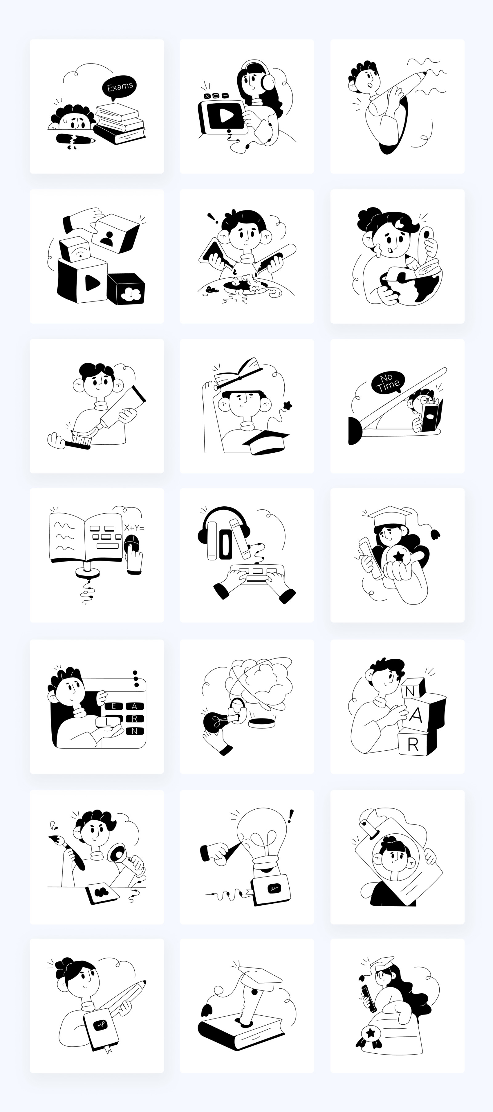 Animated Education Illustration Set Animated Education Illustration Set