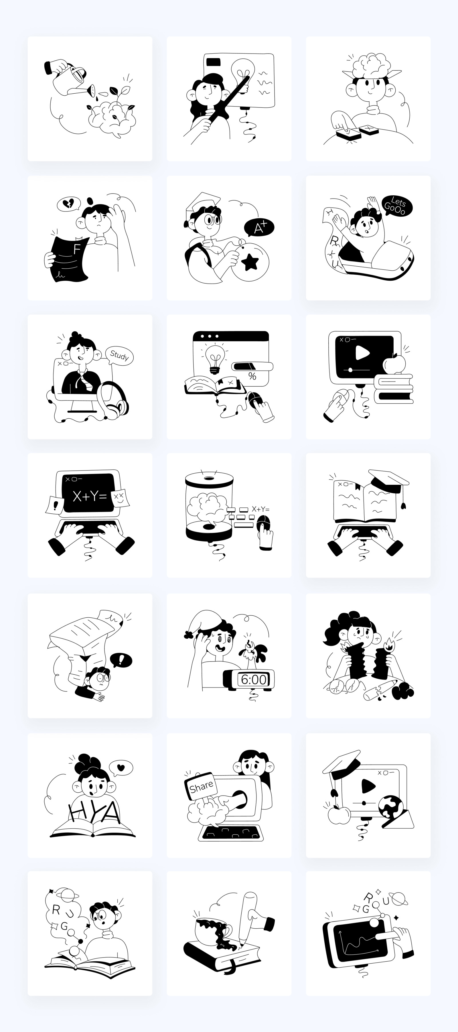 Animated Education Illustration Set Animated Education Illustration Set