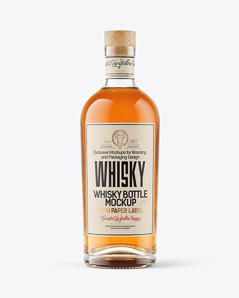 Glass Whisky Bottle Mockup