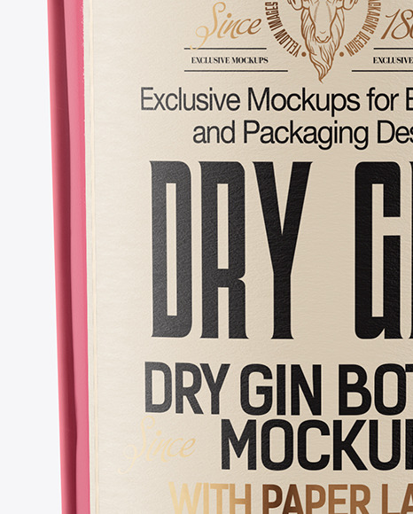 Glass Dry Gin Bottle Mockup