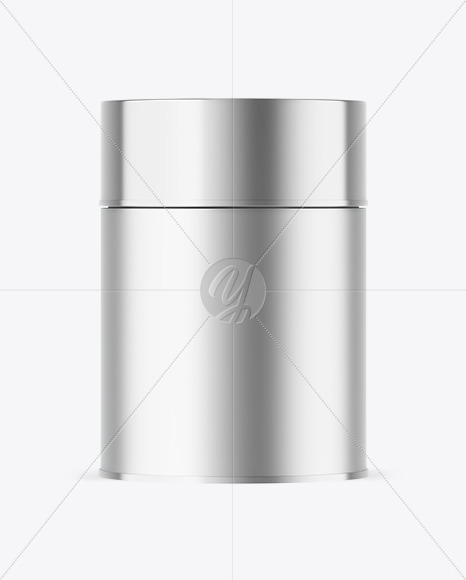 Matte Metallic Tea Tin Can Mockup