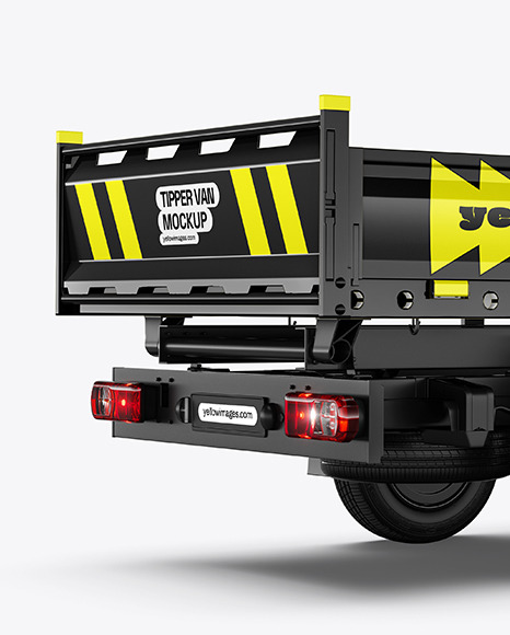 Tipper Van Mockup - Back Half Side View