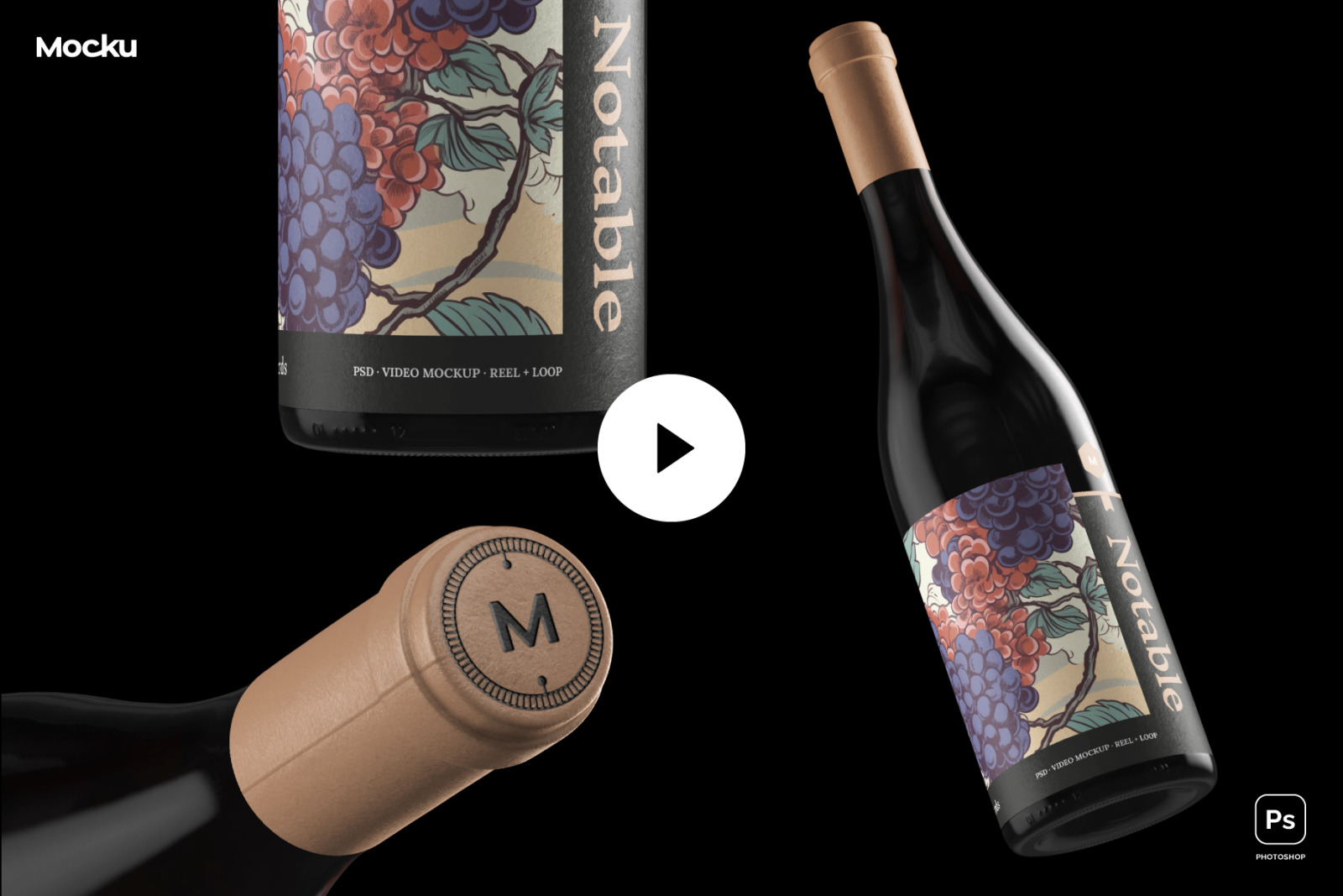 Burgundy Wine Video Mockup - Notable Collection