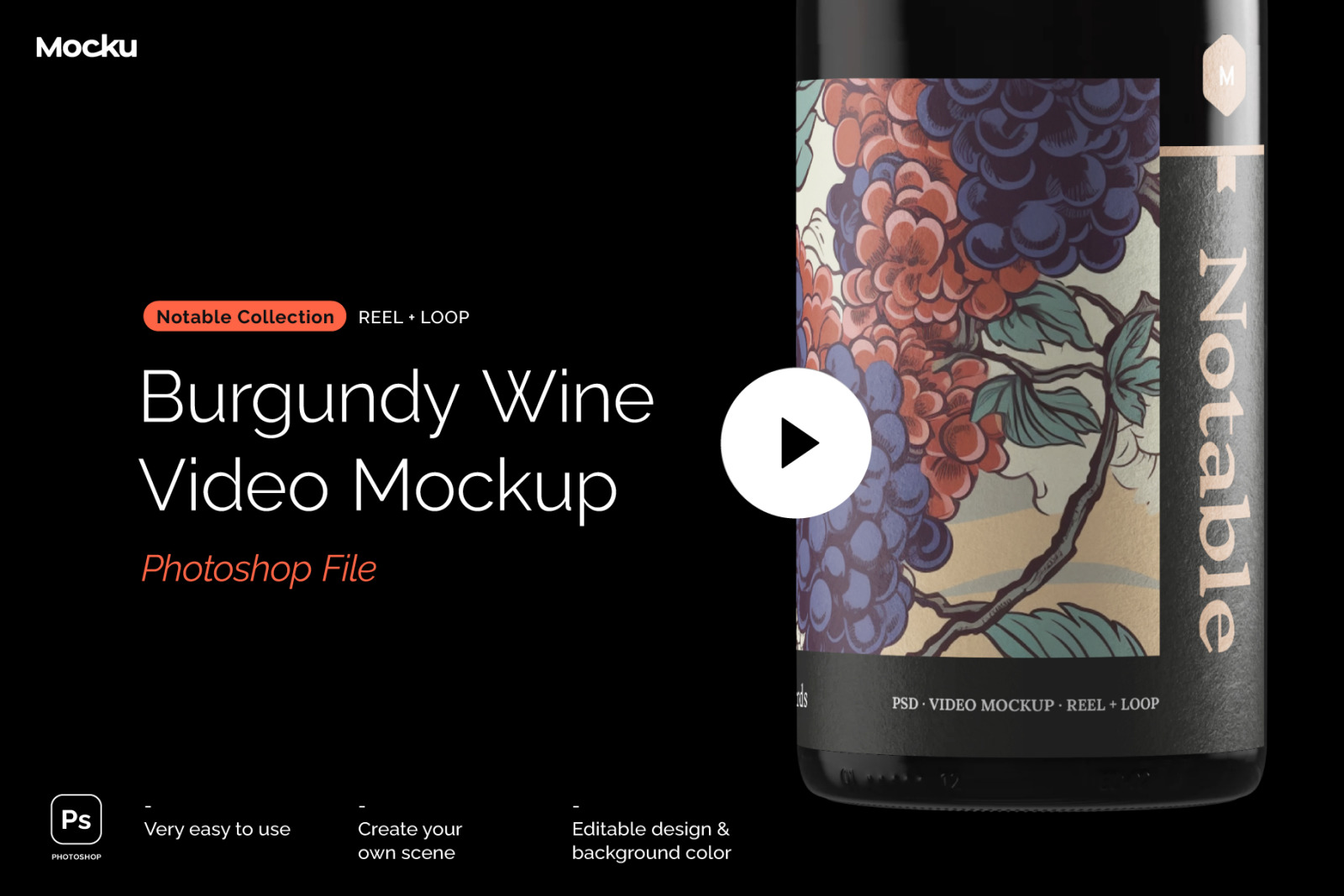 Burgundy Wine Video Mockup - Notable Collection