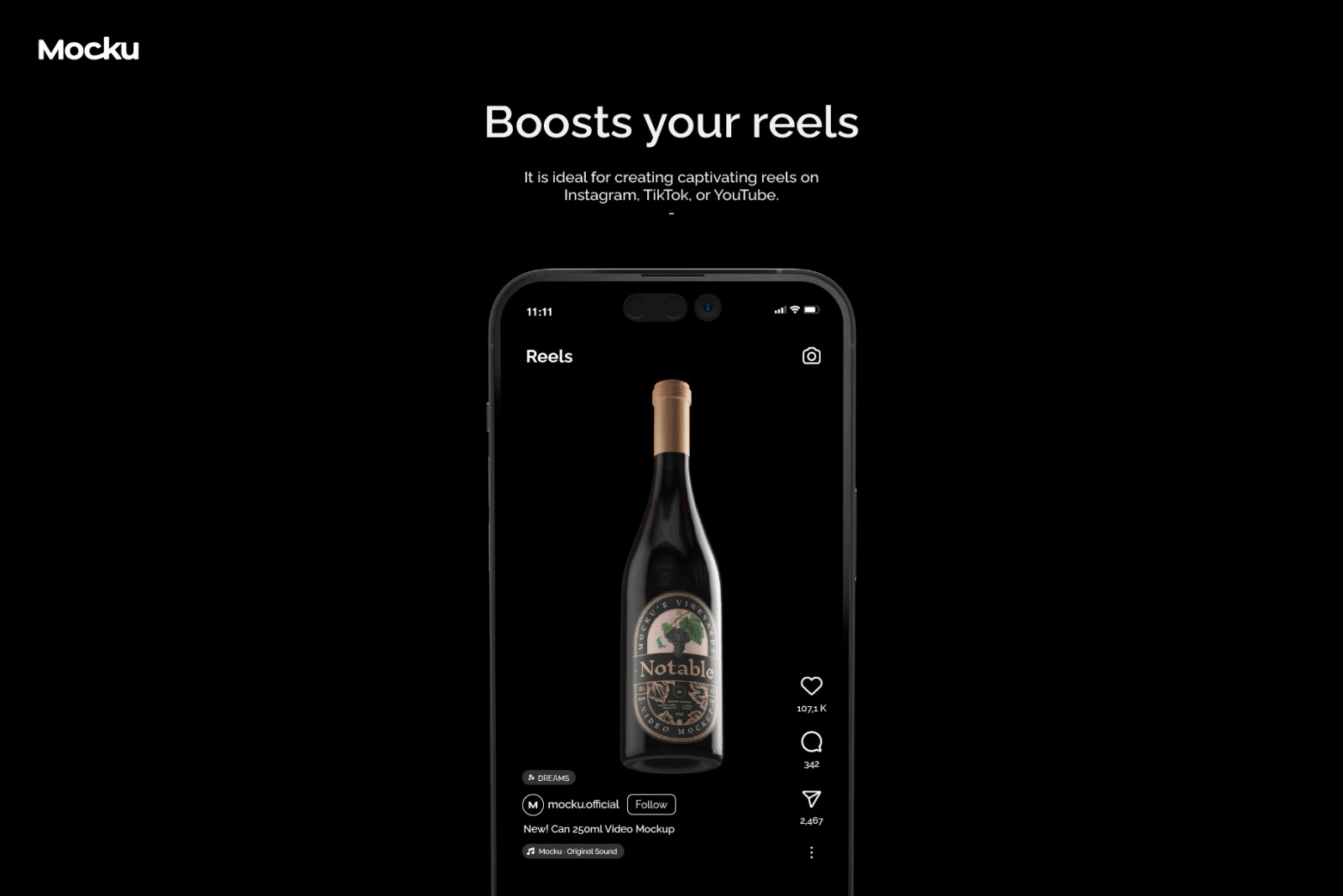 Burgundy Wine Video Mockup - Notable Collection