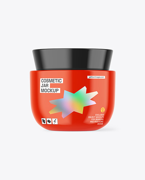 Glossy Plastic Jar Mockup