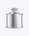 Tin Can with Metallic Label Mockup - Front View