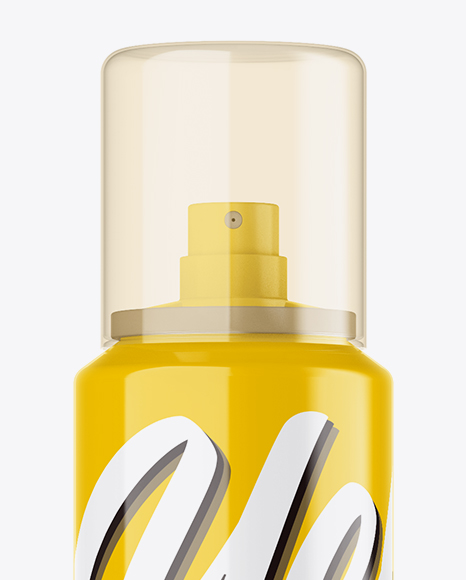 Glossy Spray Bottle With Transparent Cap Mockup