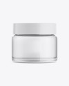 Clear Glass Cosmetic Jar Mockup - Front View