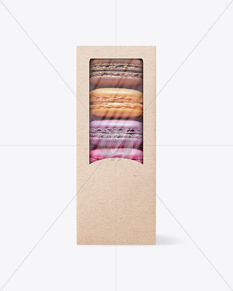 Kraft Paper Box W/ Macarons Mockup