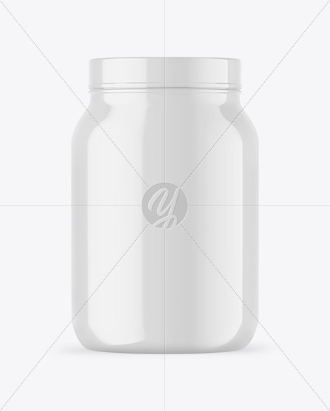 Glossy Protein Jar Mockup