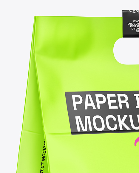 Matte Paper Takeaway Bag Mockup