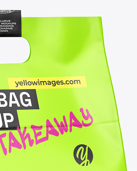 Matte Paper Takeaway Bag Mockup