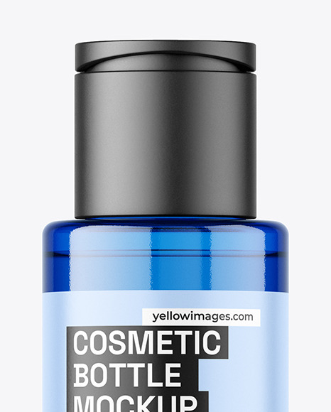 Blue Cosmetic Bottle Mockup