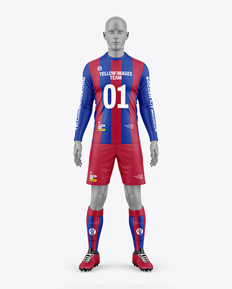 Long Sleeve Soccer Kit w/ Mannequin Mockup - Front View