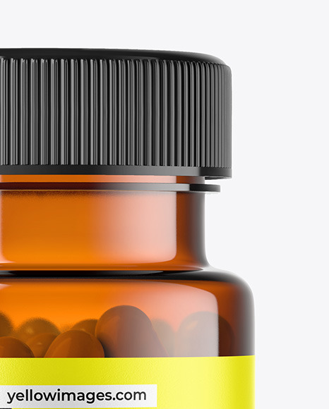 Amber Pills Bottle Mockup Amber Pills Bottle Mockup