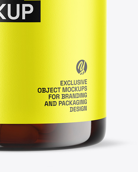 Amber Pills Bottle Mockup Amber Pills Bottle Mockup