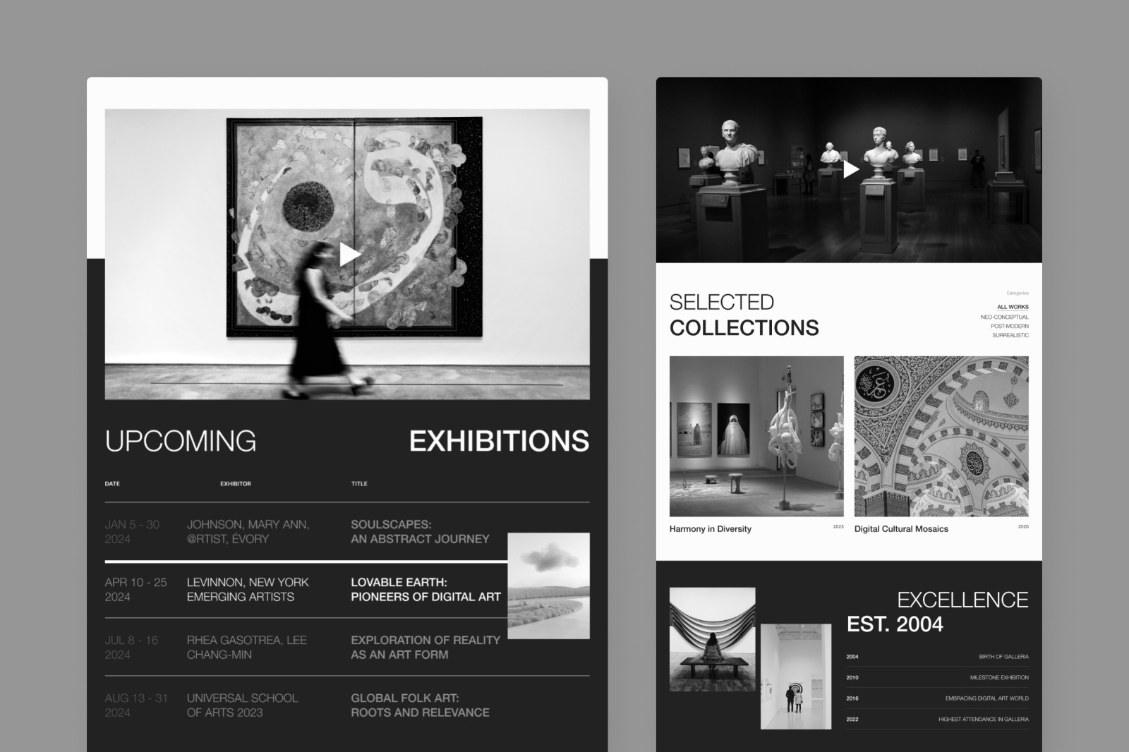 Galleria - Art Exhibition Website Galleria - Art Exhibition Website