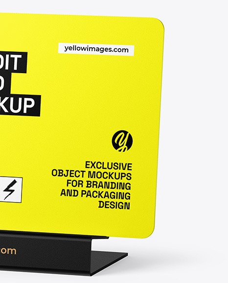 Credit Card on Plastic Stand Mockup