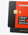 Credit Card on Plastic Stand Mockup