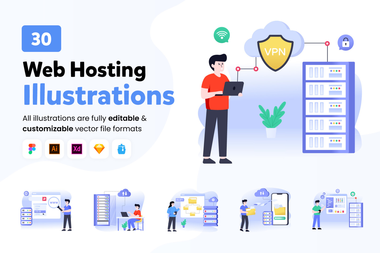 Web Hosting Illustrations