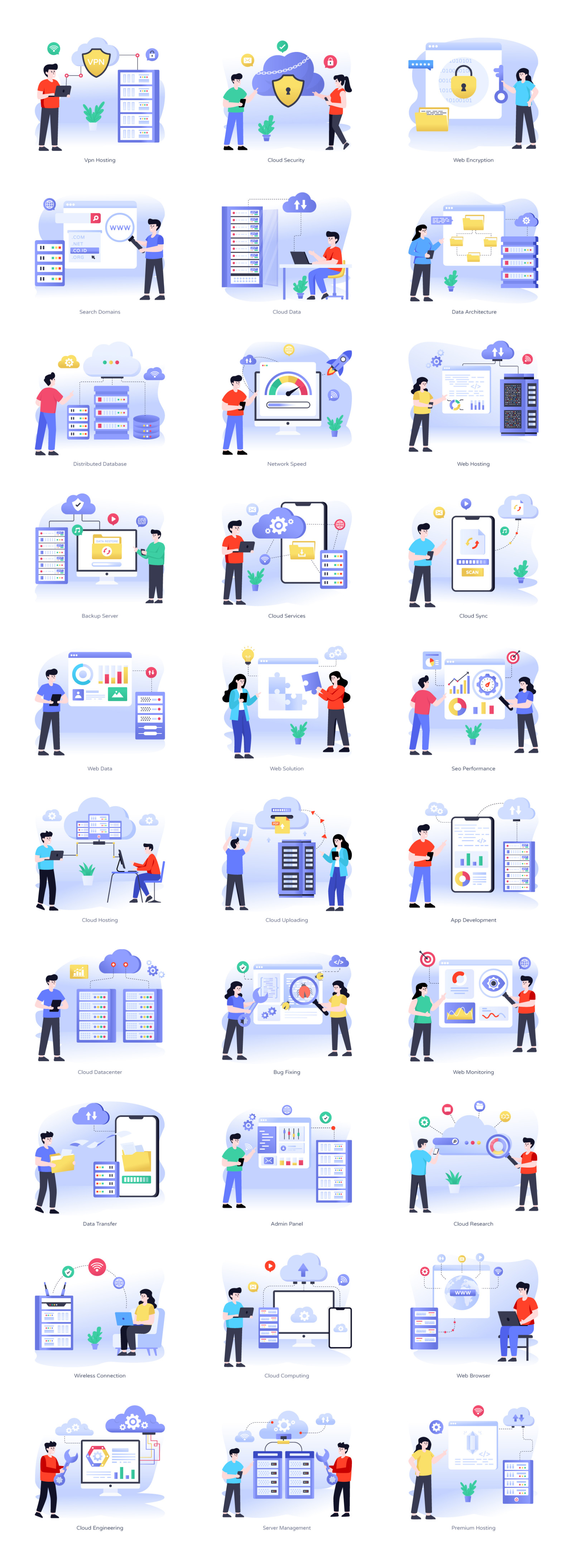 Web Hosting Illustrations