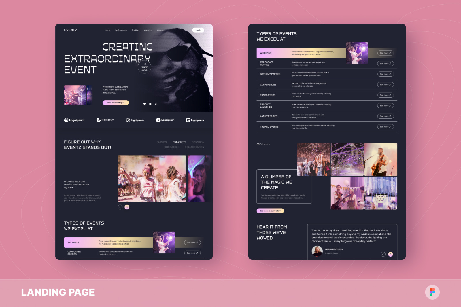 Eventz - Event Planner Landing Page