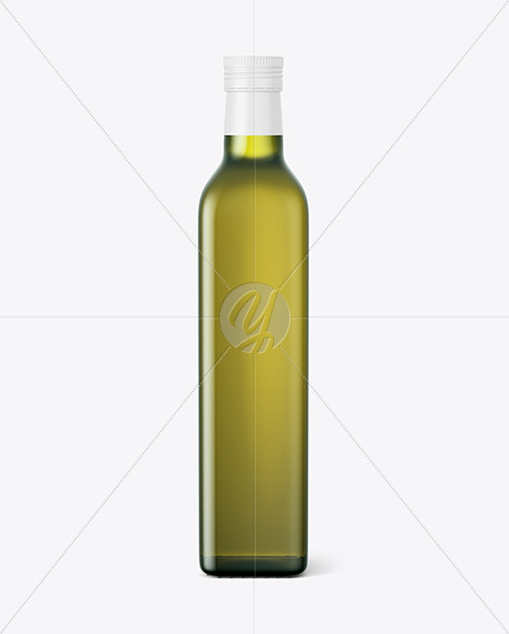 500 ml Green Glass Olive Oil Bottle Mockup