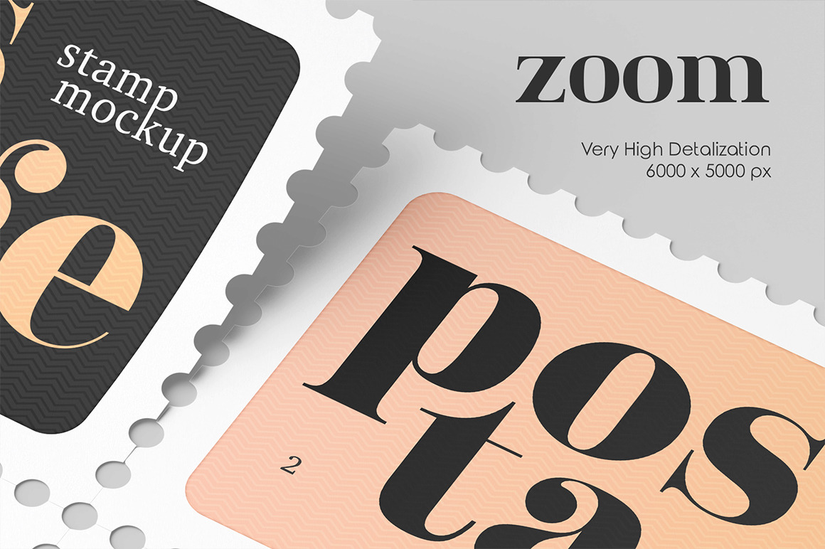 Postage Mail Stamp Mockup Set