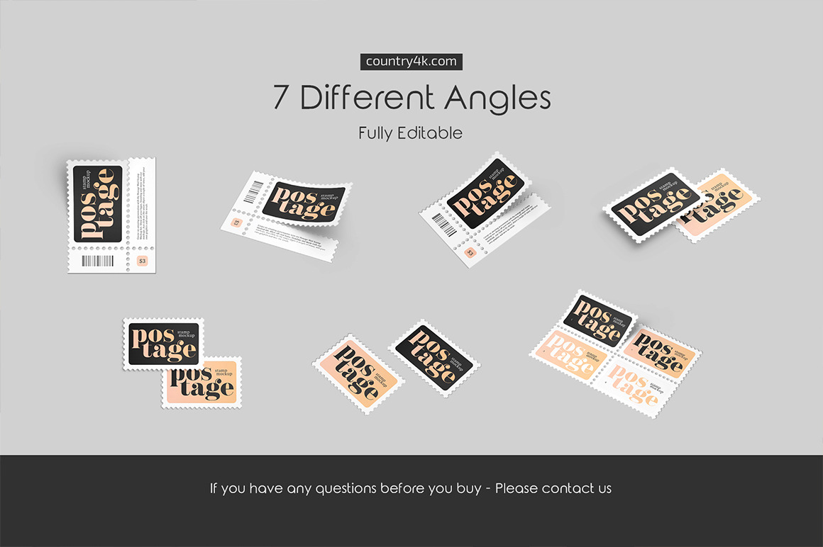 Postage Mail Stamp Mockup Set Postage Mail Stamp Mockup Set