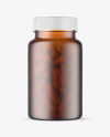 Frosted Amber Pills Bottle Mockup