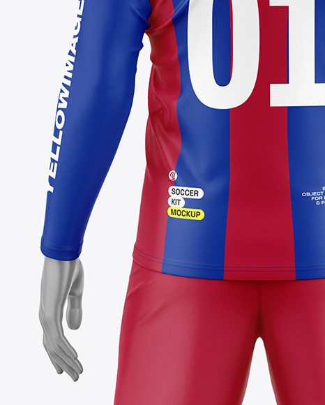 Long Sleeve Soccer Kit w/ Mannequin Mockup - Back View