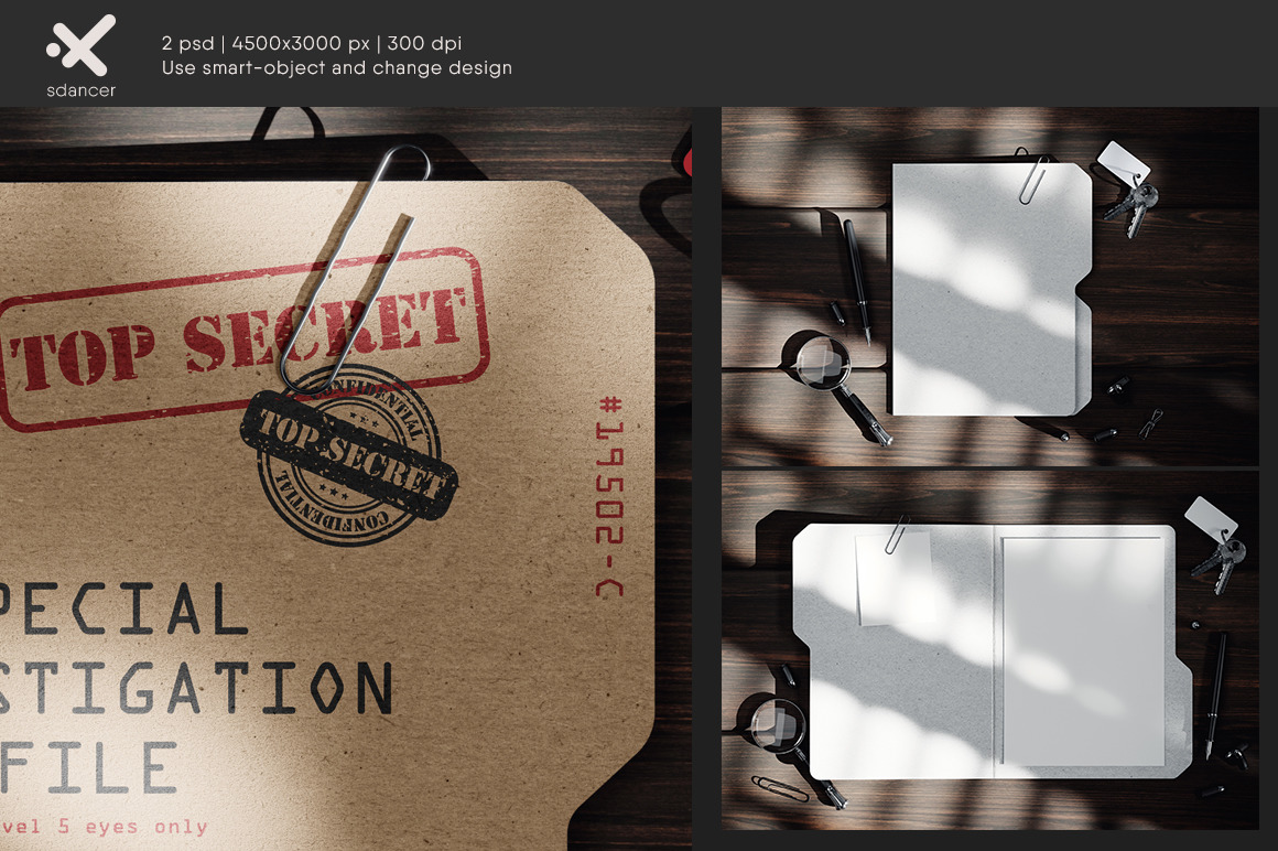 Paper Kraft Secret Folder Mockup Paper Kraft Secret Folder Mockup