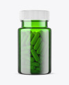 Green Pills Bottle Mockup