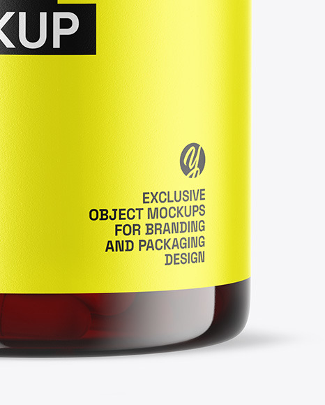 Red Pills Bottle Mockup