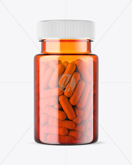 Orange Pills Bottle Mockup