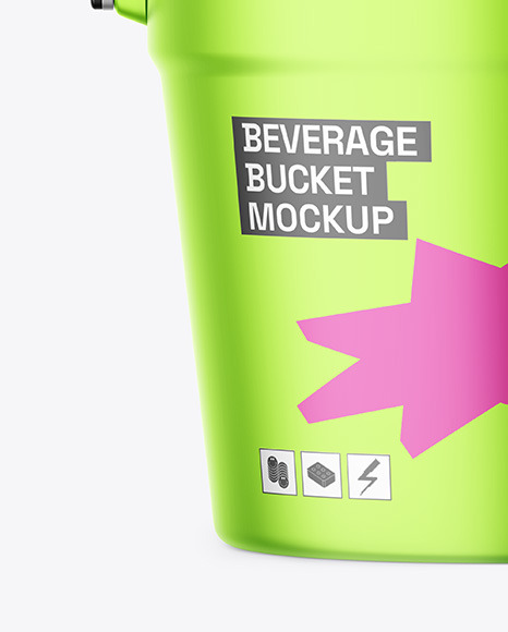 Matte Metallic Beverage Bucket Mockup