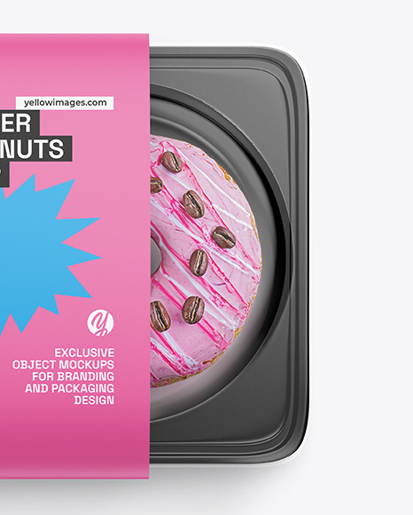 Container with Donuts Mockup