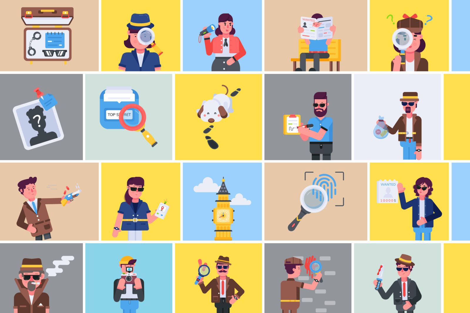Animated Detective Characters Animated Detective Characters