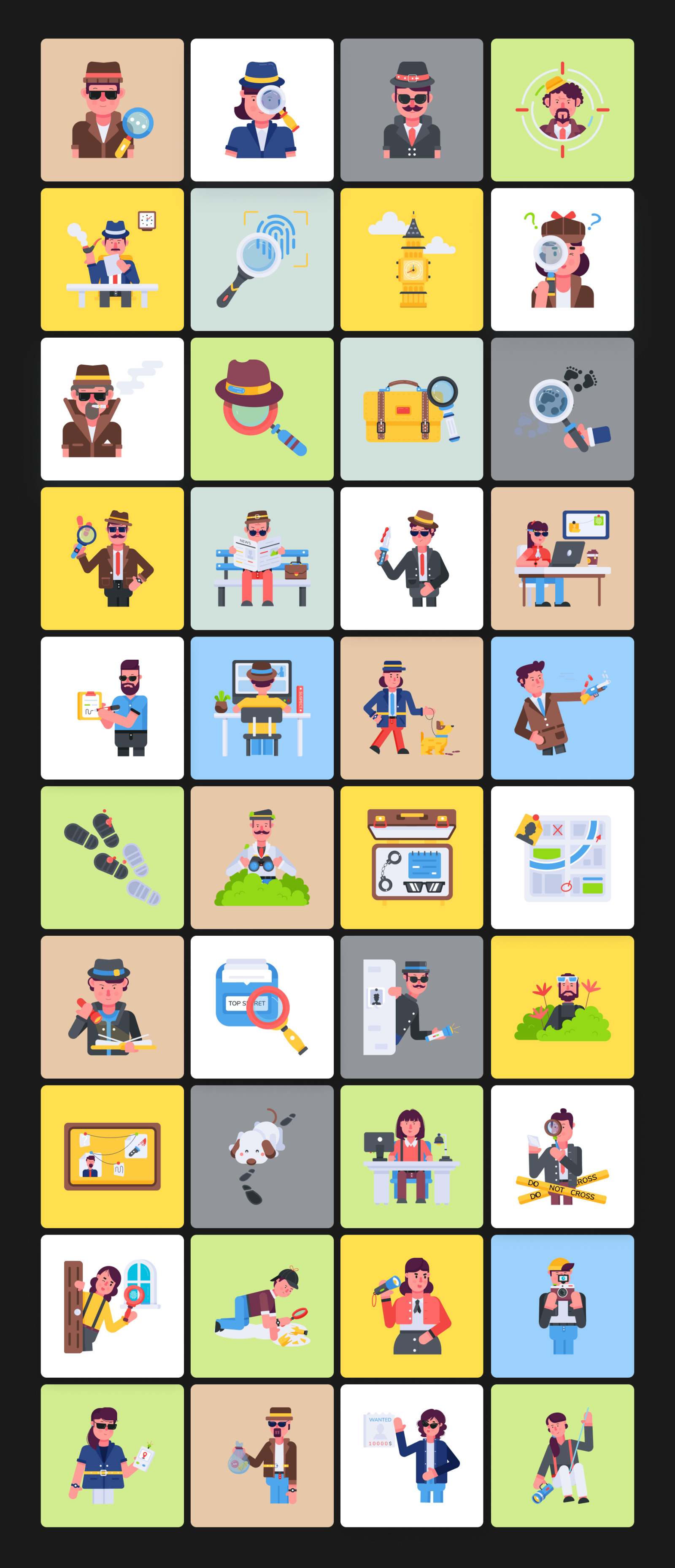 Animated Detective Characters Animated Detective Characters