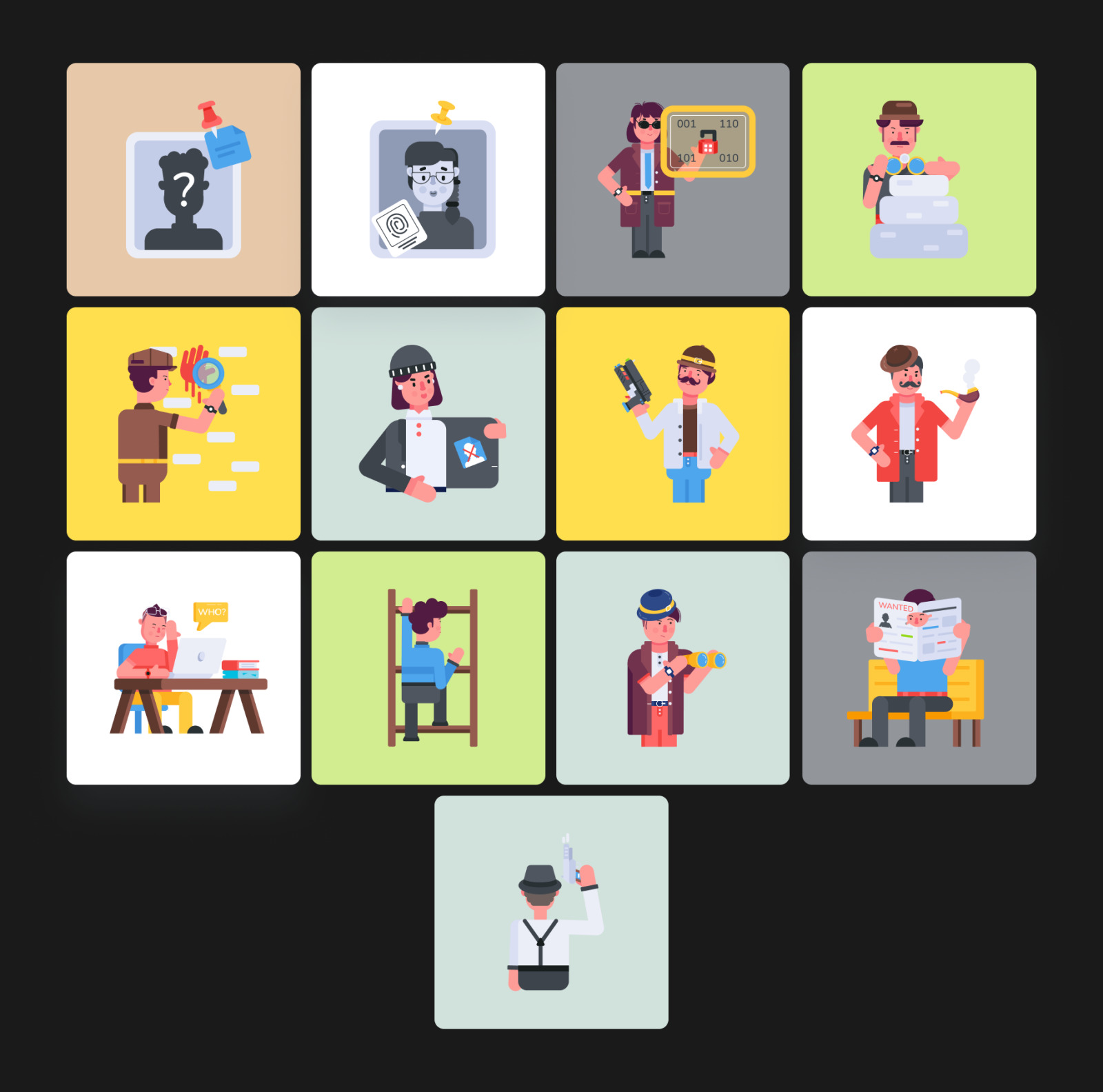 Animated Detective Characters Animated Detective Characters