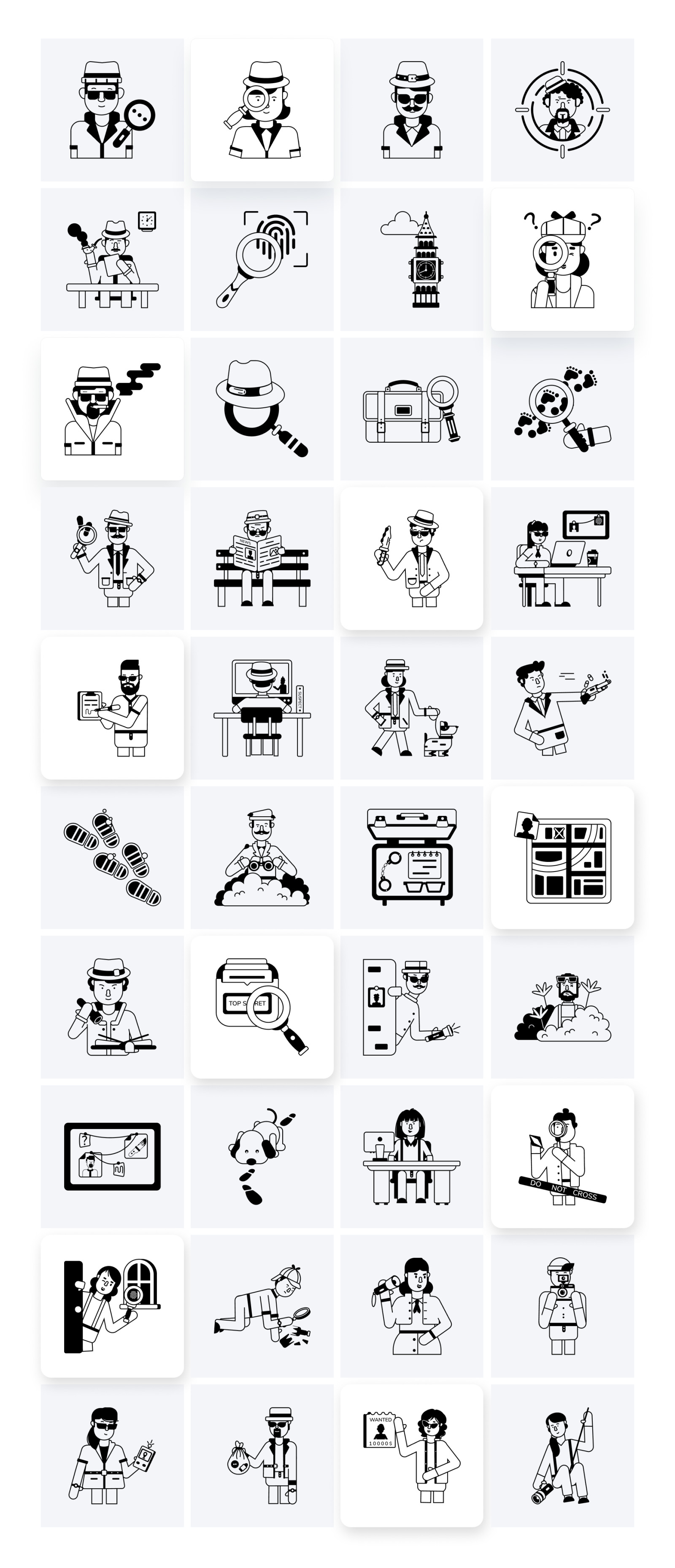 Animated Detective Characters Animated Detective Characters