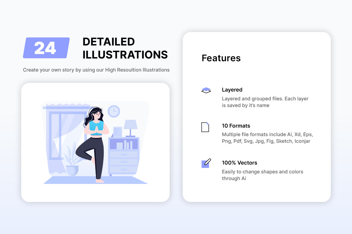 Flat Yoga Illustrations Flat Yoga Illustrations