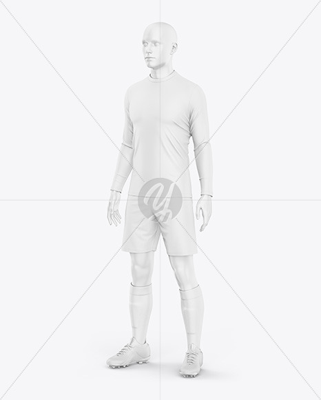 Long Sleeve Soccer Kit w/ Mannequin Mockup - Half Side View