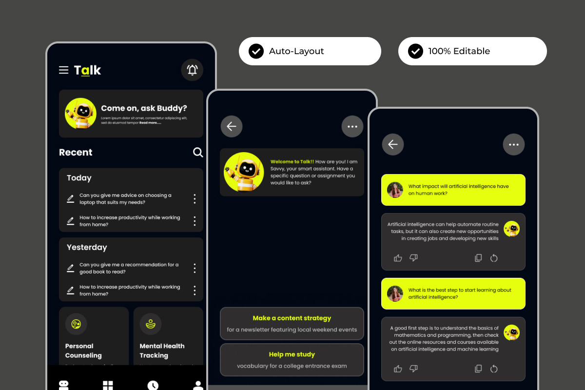Talk - AI Chatbot Mobile App Talk - AI Chatbot Mobile App